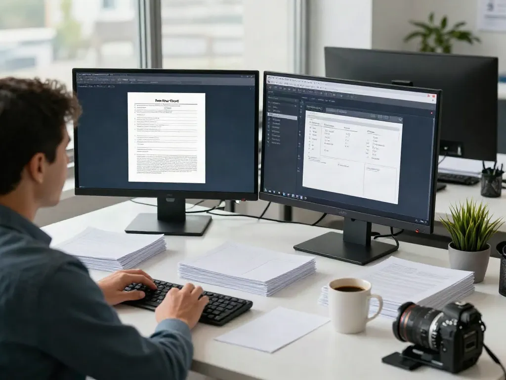 Professional Tax Software in use by a tax professional in a modern office