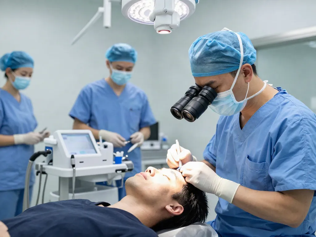 Hair Transplant Malaysia: Expert performing SMART™ FUE procedure in a modern clinic
